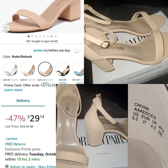 DreamPairs size 6.5 Short Heels - Picture 4 of 4